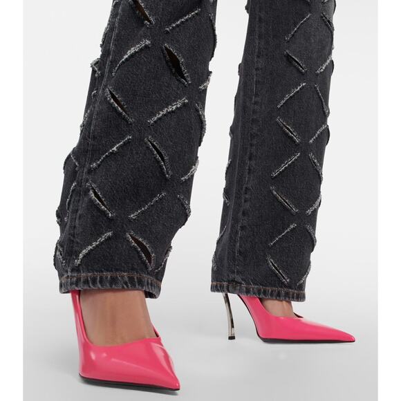 Versace Pin Point Size 39/ US 9 Leather Pointed Toe Pump Heels Pink NIB $1,325 - Picture 4 of 13